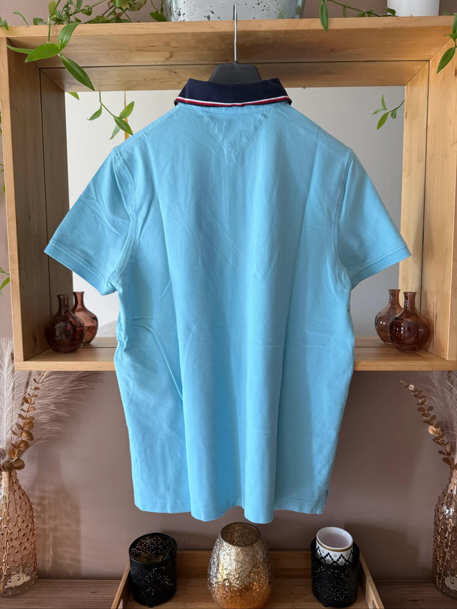 Polo Tommy Hilfiger Hombre M Custom Fit – Azul Cielo – Gran Logo Bordado – Vintage – Estado Perfecto – photo 2